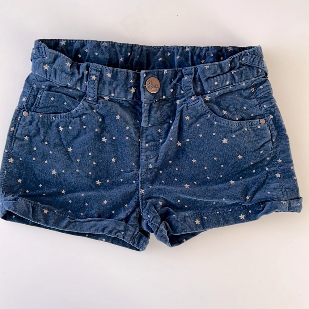 Zara Baby Girl Corduroy Shorts Blue Star Print Sz 24/36M